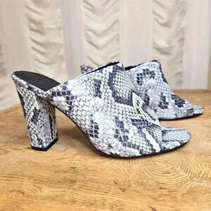 Vince Heath Snake Print Shoe Block Heels
